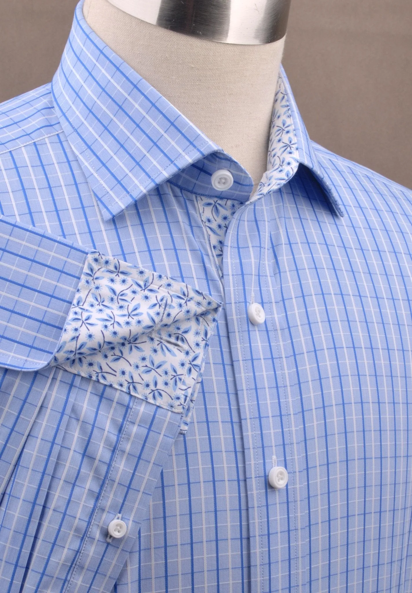 Big Dandelion Designer Striped Checks Floral Formal Business Dress Shirt