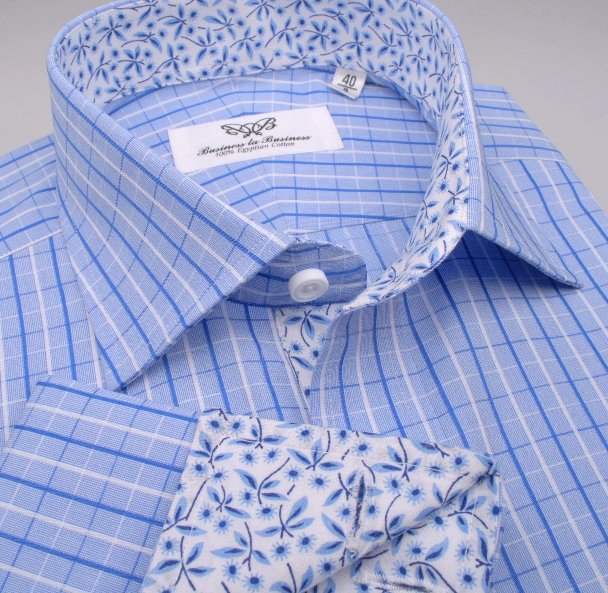 Big Dandelion Designer Striped Checks Floral Formal Business Dress Shirt