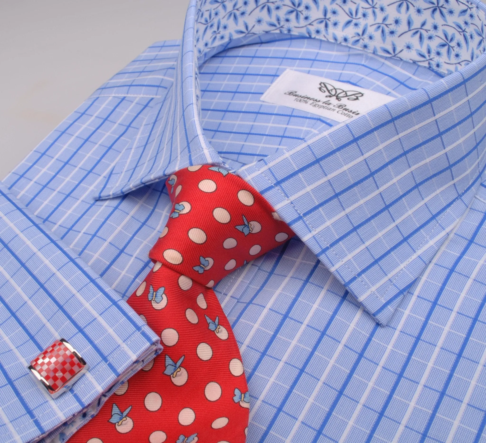 Big Dandelion Designer Striped Checks Floral Formal Business Dress Shirt