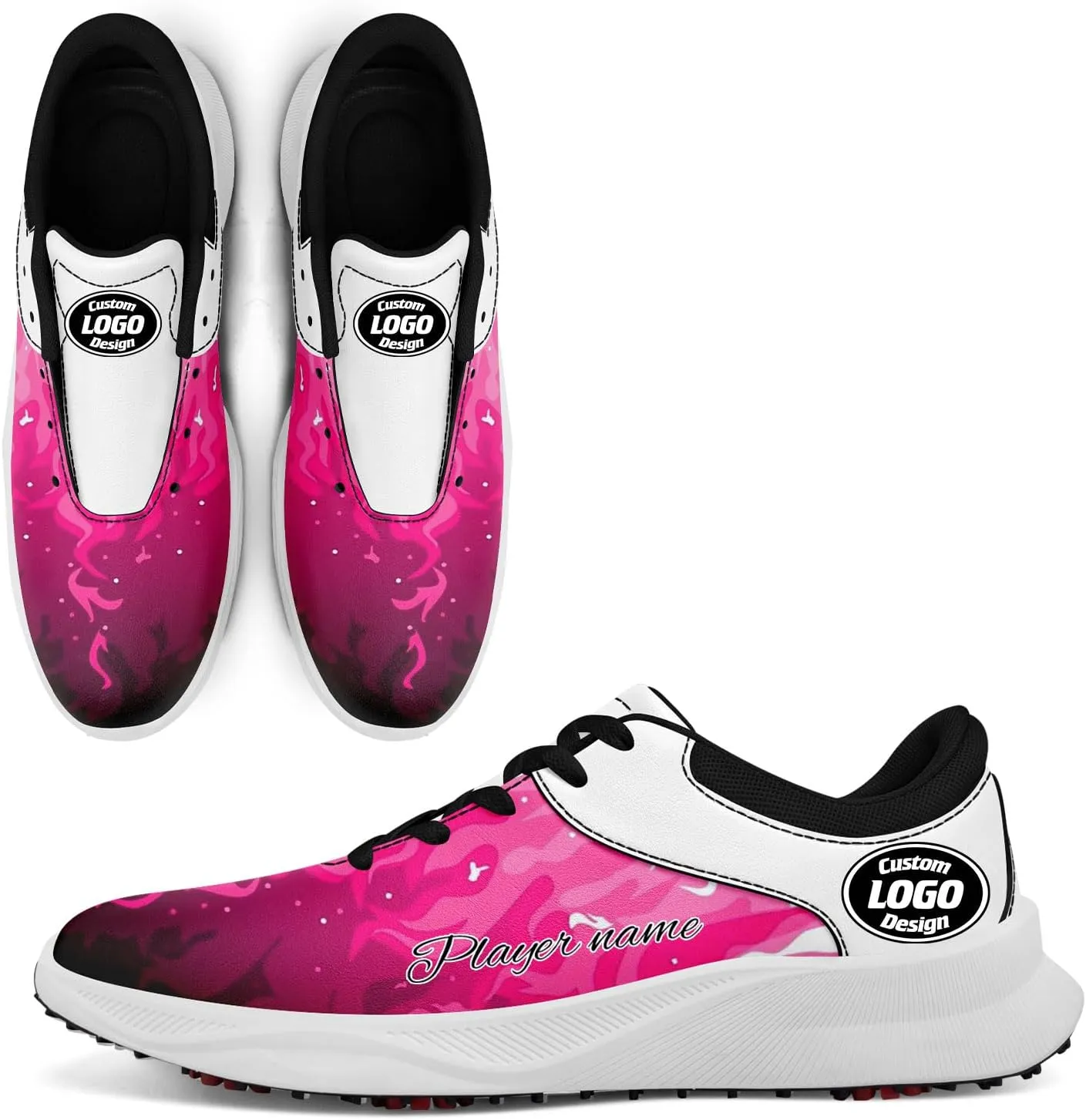 Custom Camo Graffiti Golf Shoes for Men Women Stylish Spikeless Vent Sole Personalize with Logo or Name Grass Sports Sneaker