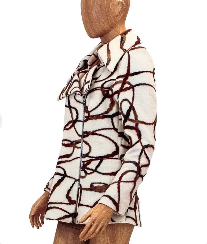 Embroidered Vanilla Peacoat