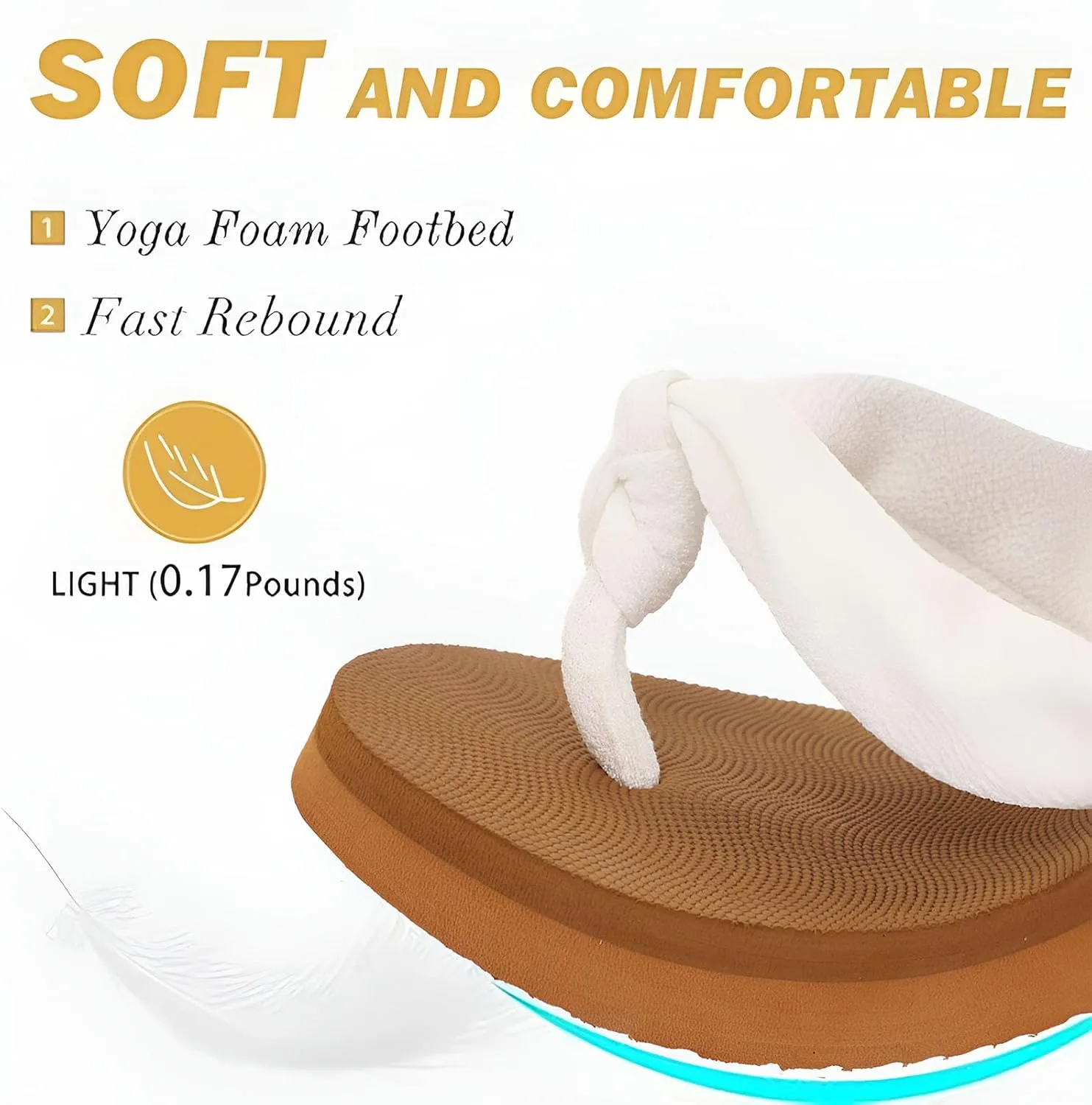 Flip Flops for Women with Arch Support Yoga Mat Comfortable Summer Beach Walking Thong Cushion Sandals Slip On Indoor Outdoor
