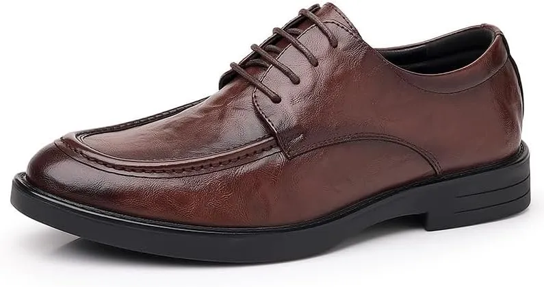 Mens Loafers Elegant Leather Fashion Oxford Pointed-Toe Tuxedo Dress Shoes Office