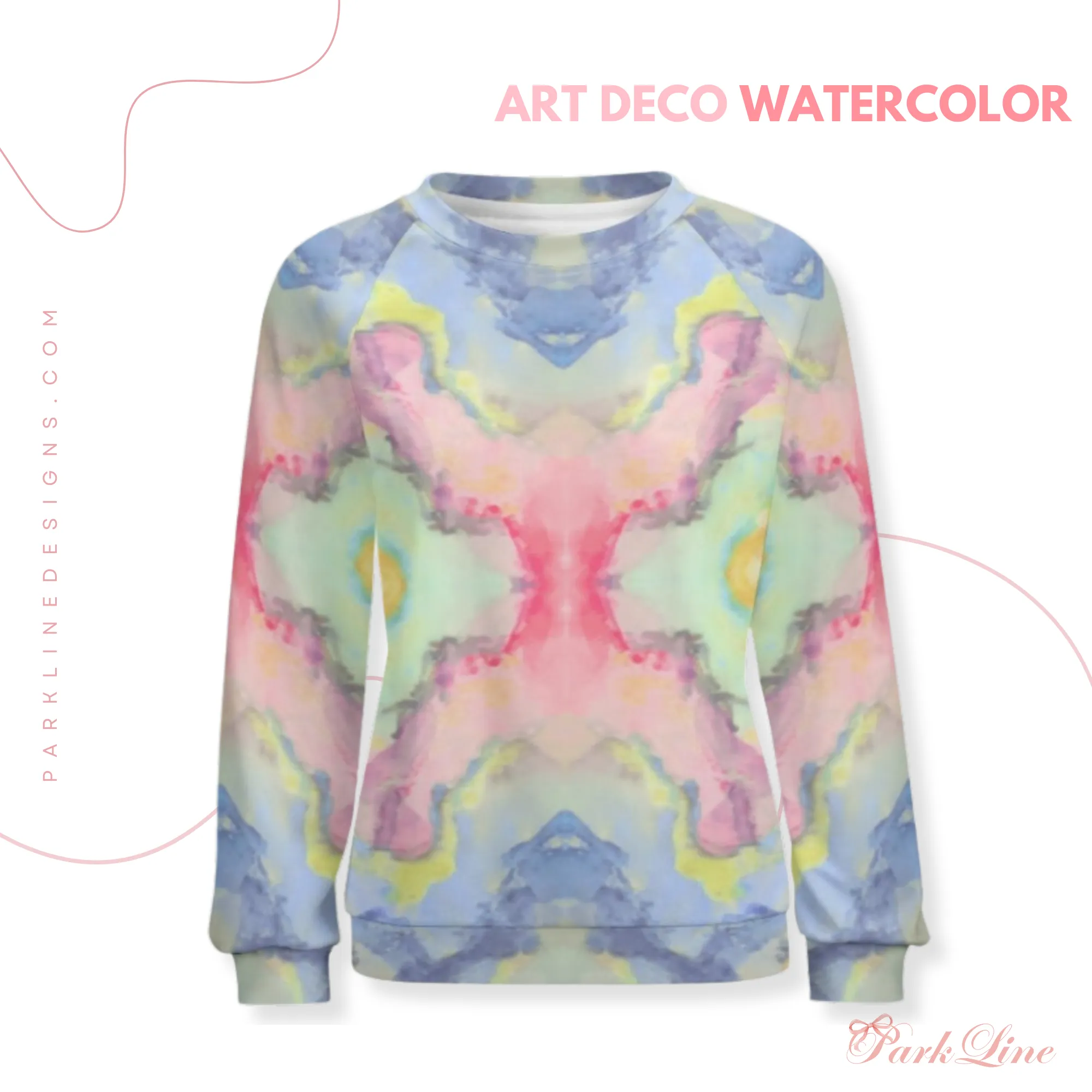 Pink Hydrangea Women's Raglan Crewneck Sweatshirt | Floral Heart Wreath Top | Cozy Autumn & Winter Crewneck