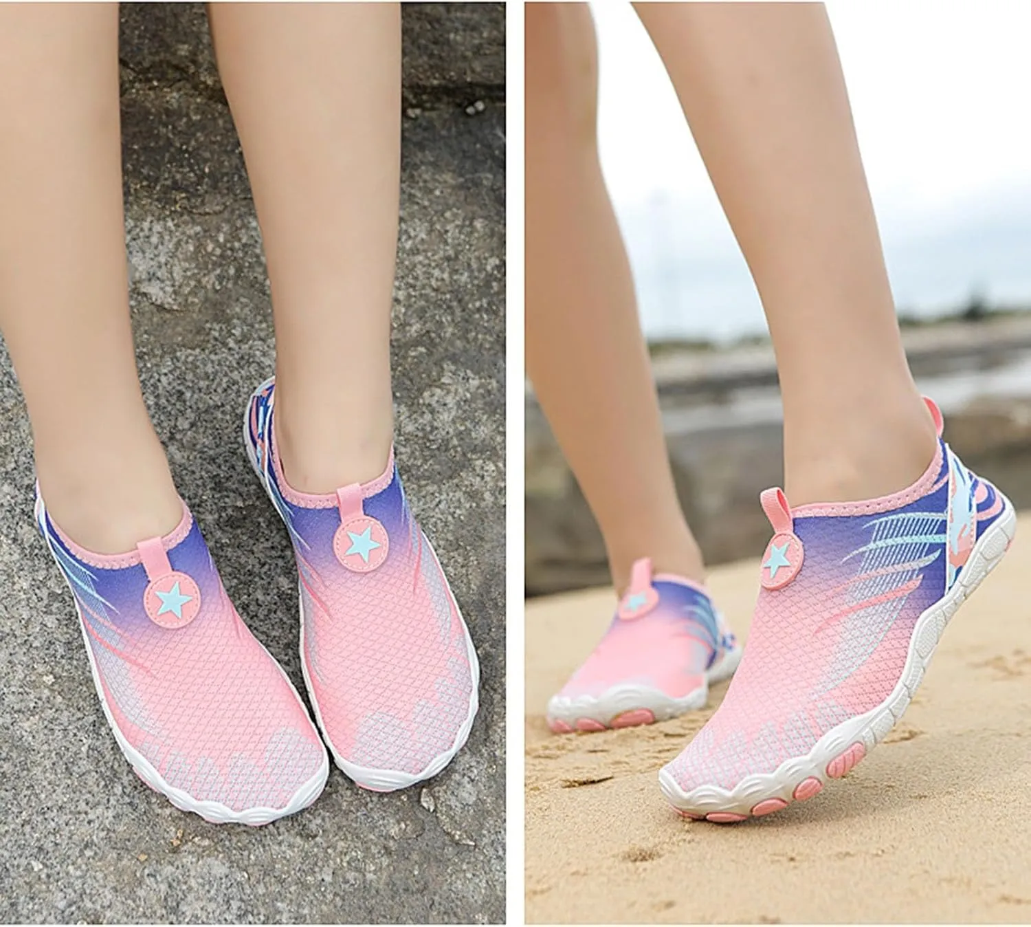 Stylish Water Shoes for Women Men Quick Drying, Breathable Hiking Barefoot Aqua Sports Water Shoes with Drainage, Outdoor Swim Diving Surf Kayaking
