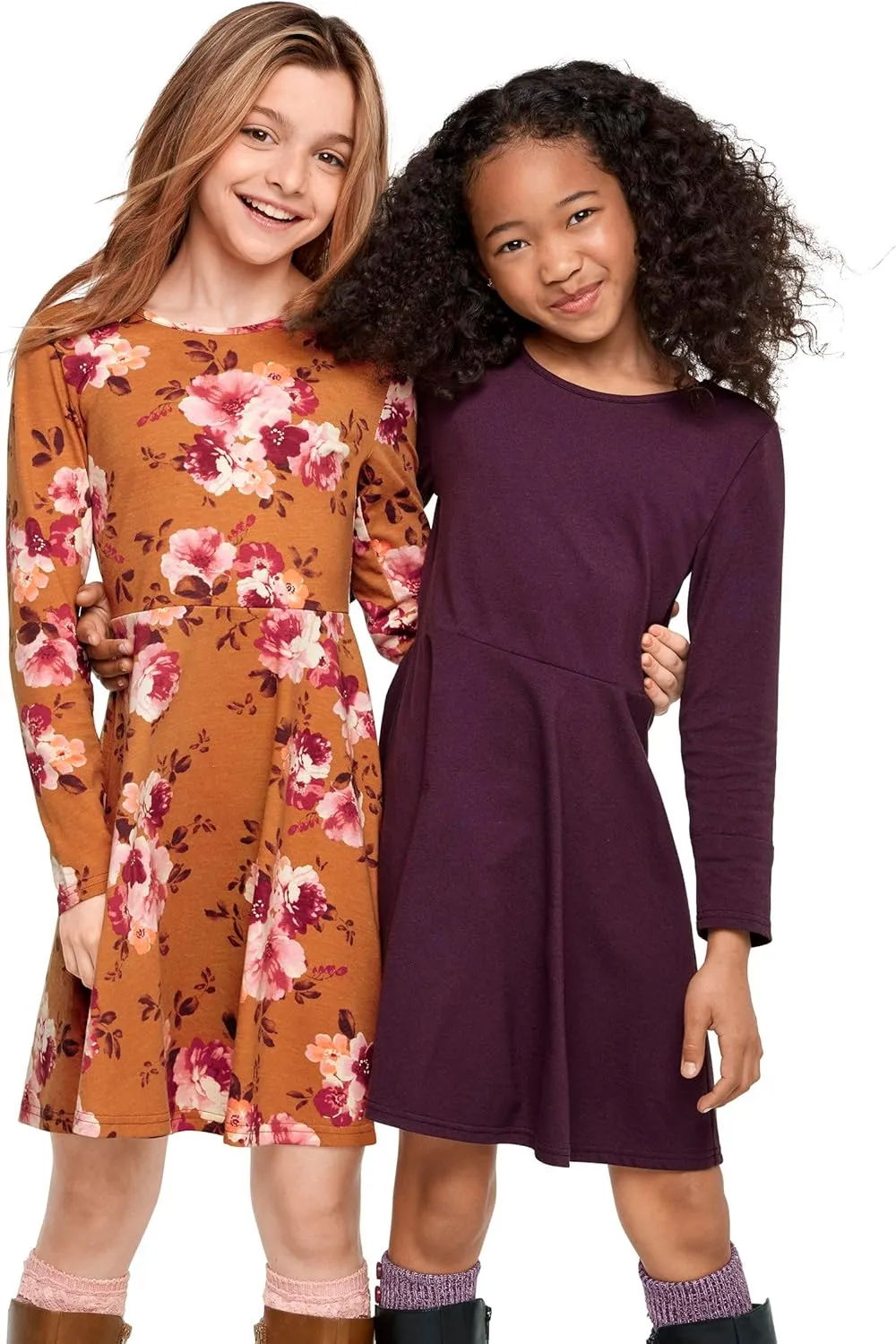 The Children's Place Girls' 2 Pack Long Sleeve Fashion Skater Dress