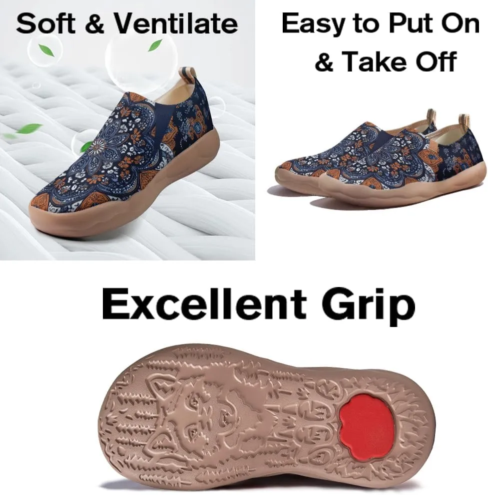 Women's Art Illustration Slip-on Shoes Vibrant Floral Casual Loafers Lightweight Comfortable Travel Footwear