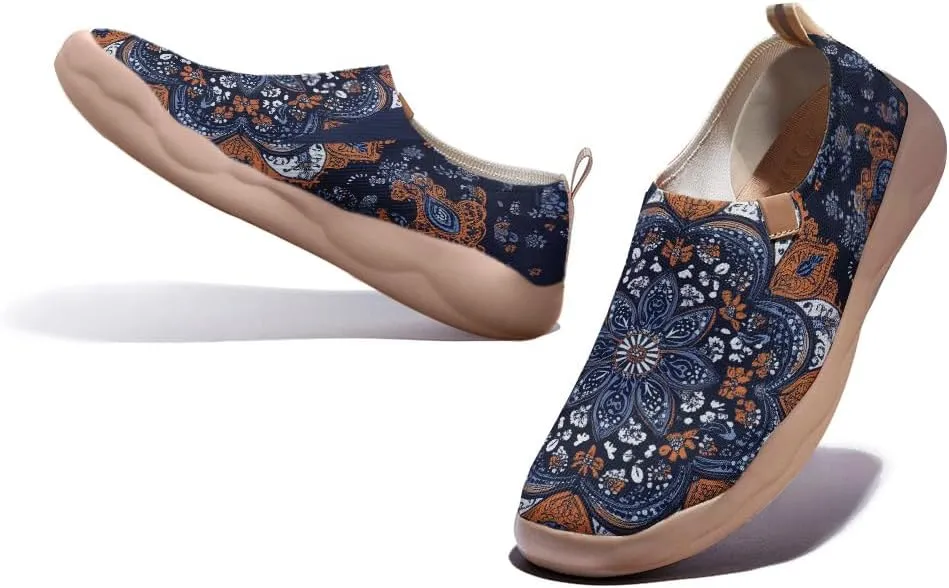 Women's Art Illustration Slip-on Shoes Vibrant Floral Casual Loafers Lightweight Comfortable Travel Footwear